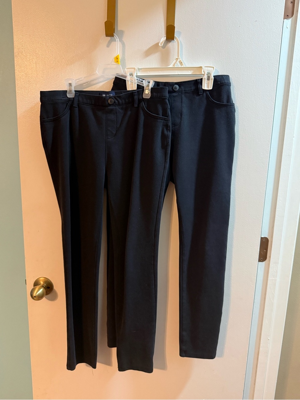 Girls school uniform bottom Black Knit Pull-On Pants  2 pair, both size 16